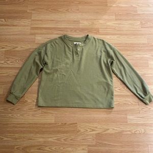 Madewell Sage Green Henley Sweater